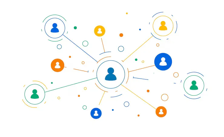 People connecting web network diagram background