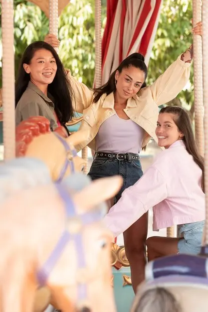 Teenager girls having fun summer